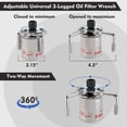 thumbnail image 3 of Llave de filtro de aceite WORKPRO universal ajustable de 76 mm a 140 mm, 3 of 7