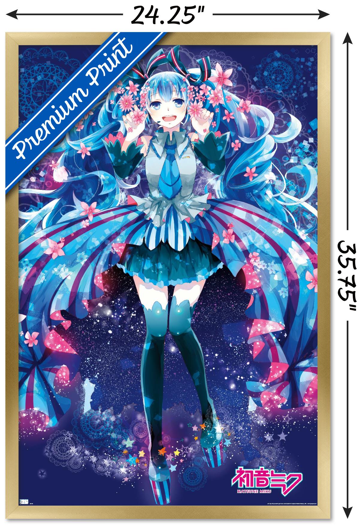Hatsune Miku - Flowers Wall Poster, 22.375" x 34", Framed