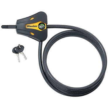 Master Lock Braided Cable Lock Steel Bicycle Locks, Black