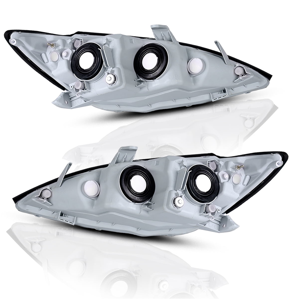 RVNI Chrome Headlights for 2005-2006 Toyota Camry Crystal Headlamps Assembly Pair Set