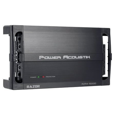 Power Acoustik RZR4-1500D 4-Channel Amplifier, Class D Full Range Amp, 1500W Max with SMT Circuitry (New)