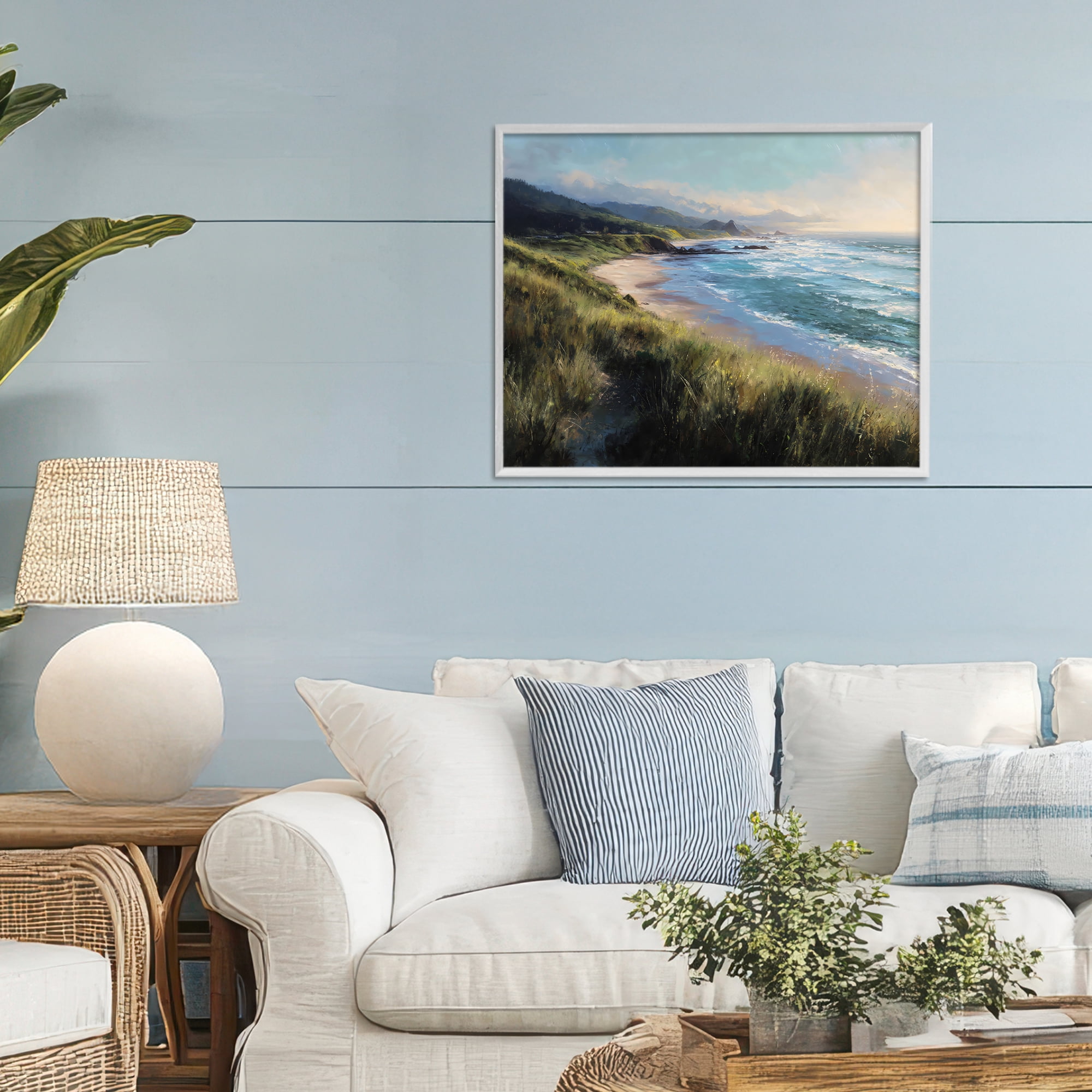 Stupell Industries Nature's Coast in Morning Light White Framed Giclee Art, design by Franklyn Gregory
