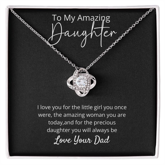 To My Daughter Necklace From Dad Christmas Gift for Daughter 925 Sterling Silver Necklace