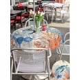 thumbnail image 4 of Outdoor Tablecloth with Umbrella Hole & Zipper, Sea Turtle Coastal Round Tablecloth 54 Inch, Blue Red Summer Beach Coral Nautical Vintage Patio Table Cover Waterproof Table Cloth for Picnic/Party, 4 of 7