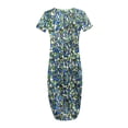 thumbnail image 4 of Offres des Fêtes Iumwxz Robes à Manches Courtes et Col Rond pour Femmes Tunique Décontractée Robes Maxi Amples Robe à Imprimé Floral Robes d'Anniversaire pour Femmes Robes Habillées pour Festival, 4 of 6