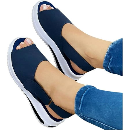 

Sandals for Women Casual Summer Women s High Heel Fish Mouth Ankle Strap Summer Sandals Outdoor Walking Shoes