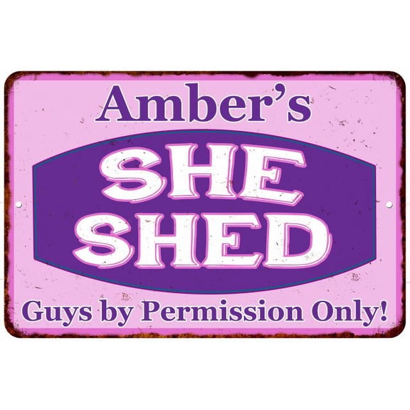 Amber's Purple & Pink SHE SHED Vintage Sign 12x18 Woman Wall Décor 112180040131