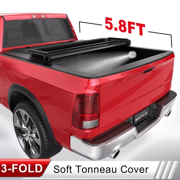 MOSTPLUS Tri-Fold 5.8FT Truck Bed Tonneau Cover for 2009-2026 Dodge Ram 1500 (No Ram Box)