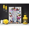 thumbnail image 4 of Inspirational Motivational Christian Poster Canvas Wall Art for Home Decor Positive the Lord''s Prayer Floral Butterflies Cross Canvas Print Painting Framed Gifts - Easel & Hanging Hook 12x15 Inch, 4 of 5