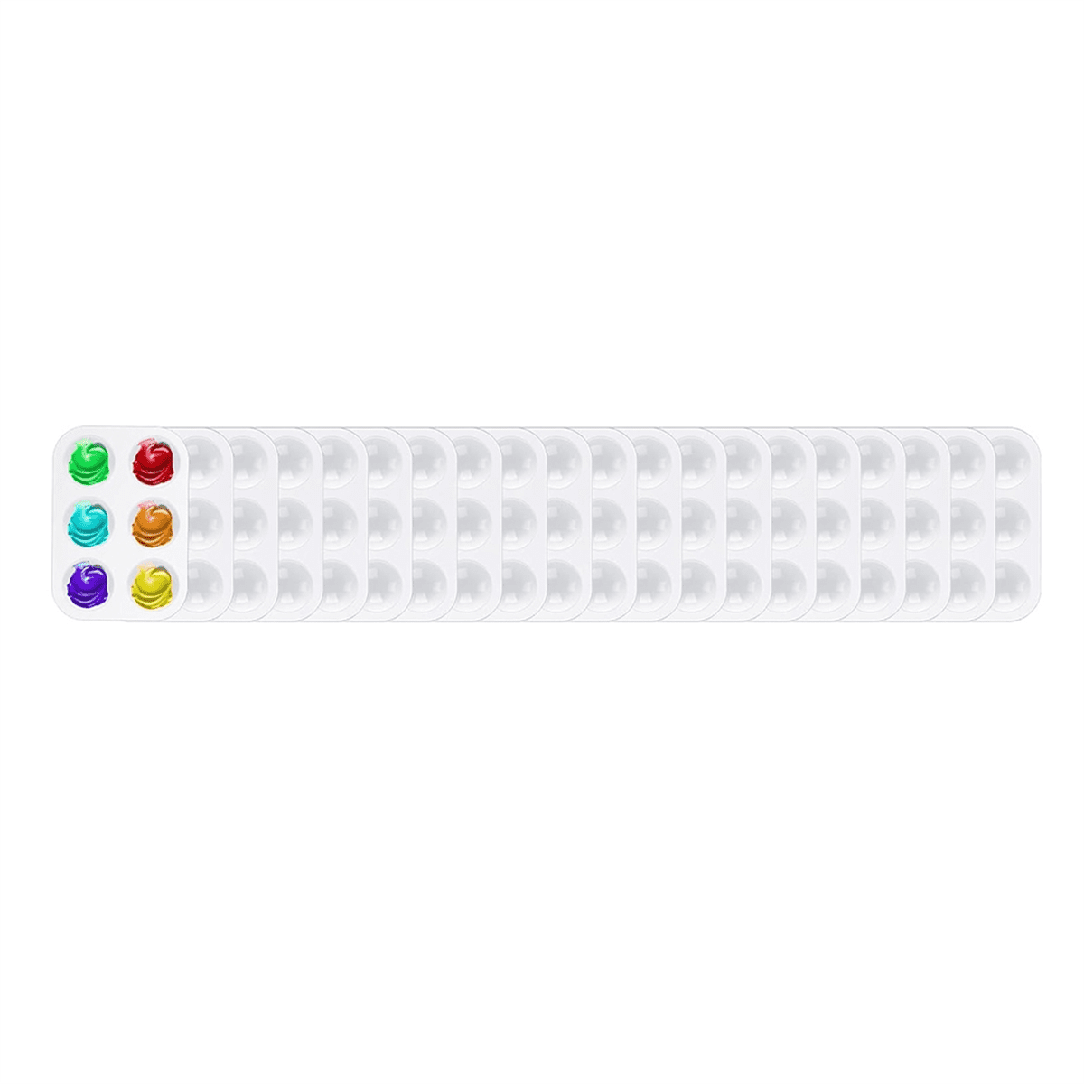 Paint Brush Palette Set 100pcs Nylon Brushes 50pcs Tray Plastic for Art Painting