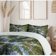 thumbnail image 6 of Ambesonne Nature Duvet Cover Sets, Jungle Moss Forest Trees, 2-Queen, Forest Green Sky Blue, 6 of 7