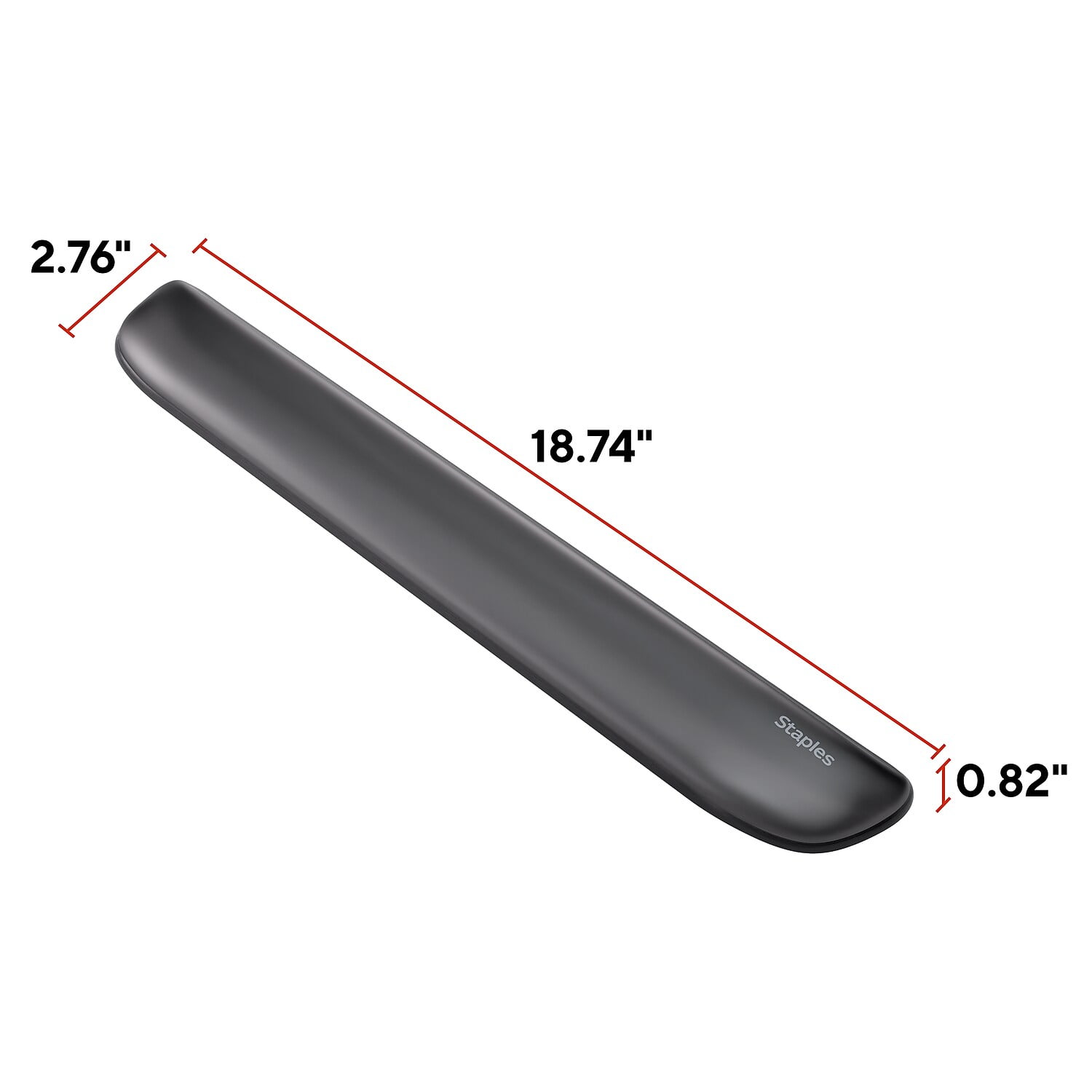 Staples Gel Keyboard Wrist Rest Black Crystal (53324) ST61822