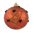 thumbnail image 2 of 4.25In Pumpkin With Spiders, Glass, Halloween Ball Ornament Webs 2020231 Orange, 2 of 3