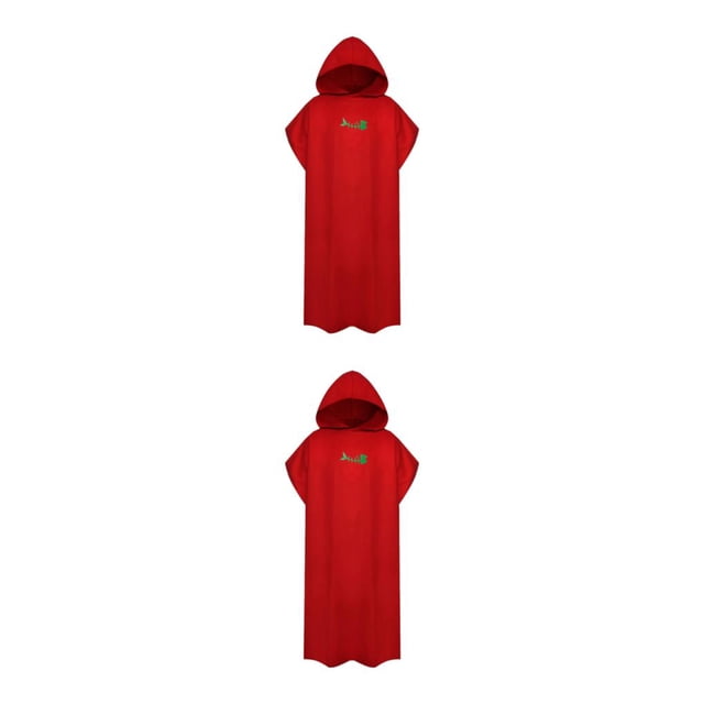 Toalla de Microfibra Sonducket para Baño Unisex Absorbente Ligera y de Felpa Poncho Rojo 2piezas