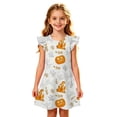 thumbnail image 5 of FYDUU Halloween Girls Nightgowns Flutter Sleeve Sleep Shirts Summer Casual Cartoon Print Pajamas Dress Soft Princess Nightdress Sleepwear 7-8 Years, 5 of 5