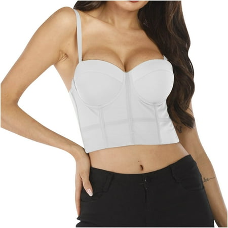 

BVnarty Women s Spaghetti Strap Cami Soft Comfy Cami Vacation Ladies Clothes Juniors Going out Tops Vintage Corset Summer Crop Tops Strappy Bandeau Bra Tanks Longline Bralette Camisole White XL