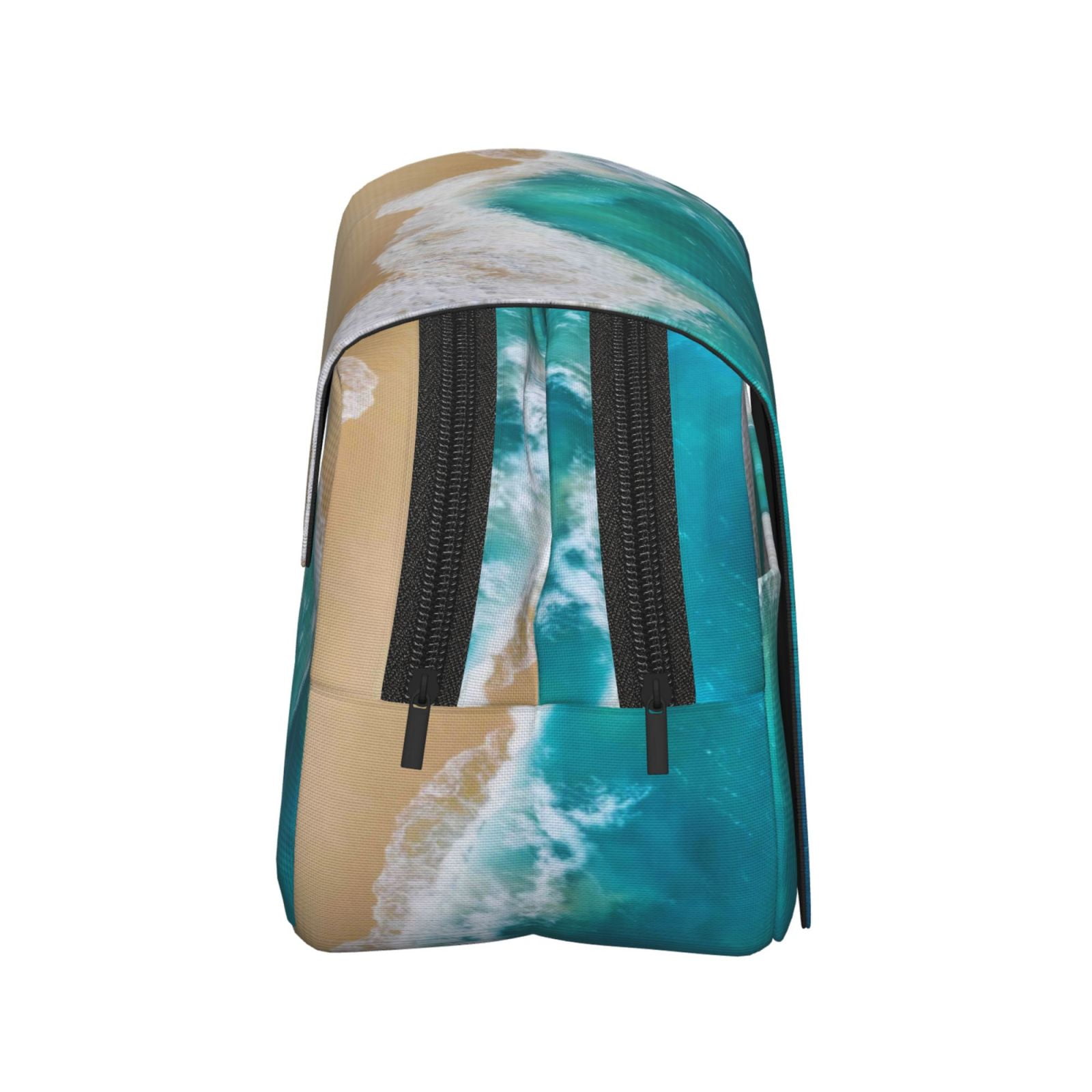 Rateoe Beach Pattern Double Clamshell Pen Case, Storage Organizer with Two Zipper Compartments– Holds Up to 50 Pencils & Pens