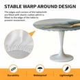Abstract Marble Texture Round Fitted Tablecloth with Elastic Edge ...