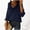 Dark Blue, variant on NTACZA 3/4 Sleeve Ladies Sweaters V Neck Elegant Blue Sweater Dressy Work Ruffle Knit Shirt Ladies Jumpers L