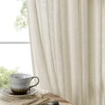 thumbnail image 4 of Juego de cortinas Joydeco de lino, 244 cm de longitud, 2 paneles, color beige, 4 of 8
