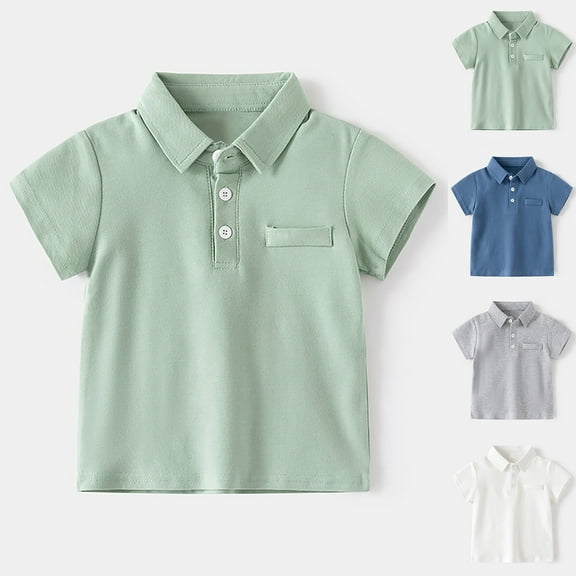 Ketyyh-chn99 Birthday Boy Shirt Boys Soft Cotton T-Shirts Baby Boys Short Sleeve Polo for 18-24 Months,Green