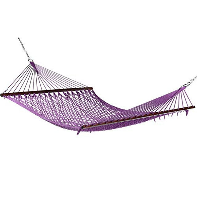 Caribbean Rope Hammock - 55 Inch - Soft-Spun Polyester (Purple)