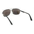 thumbnail image 4 of Mens Narrow Rectangle Spring Hinge Luxe Officer Metal Rim Sunglasses Gunmetal - Blue Mirror, 4 of 4