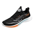 thumbnail image 4 of Men's Lace Up Casual Sports Shoes Lightweight Slip On Sneakers Breathable Non Slip Running Shoes with Arch Support Orange Size 10, 4 of 5