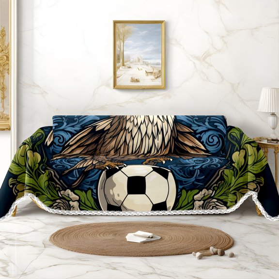 Throw Sofa Cover Soft Washable Decorative Couch Covers for 3 Cushion with Tassels Furniture Protector for Pets and Kids 71x91in
