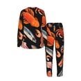 thumbnail image 4 of 2 Pack Women's Pajamas Set Sleepwear Loungewear Pjs Sets with Pockets, Seafood Pattern Crayfish Crab Shrimp, 4 of 6