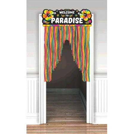 Neon Luau Doorway Curtain Decoration 38 x 54 inch