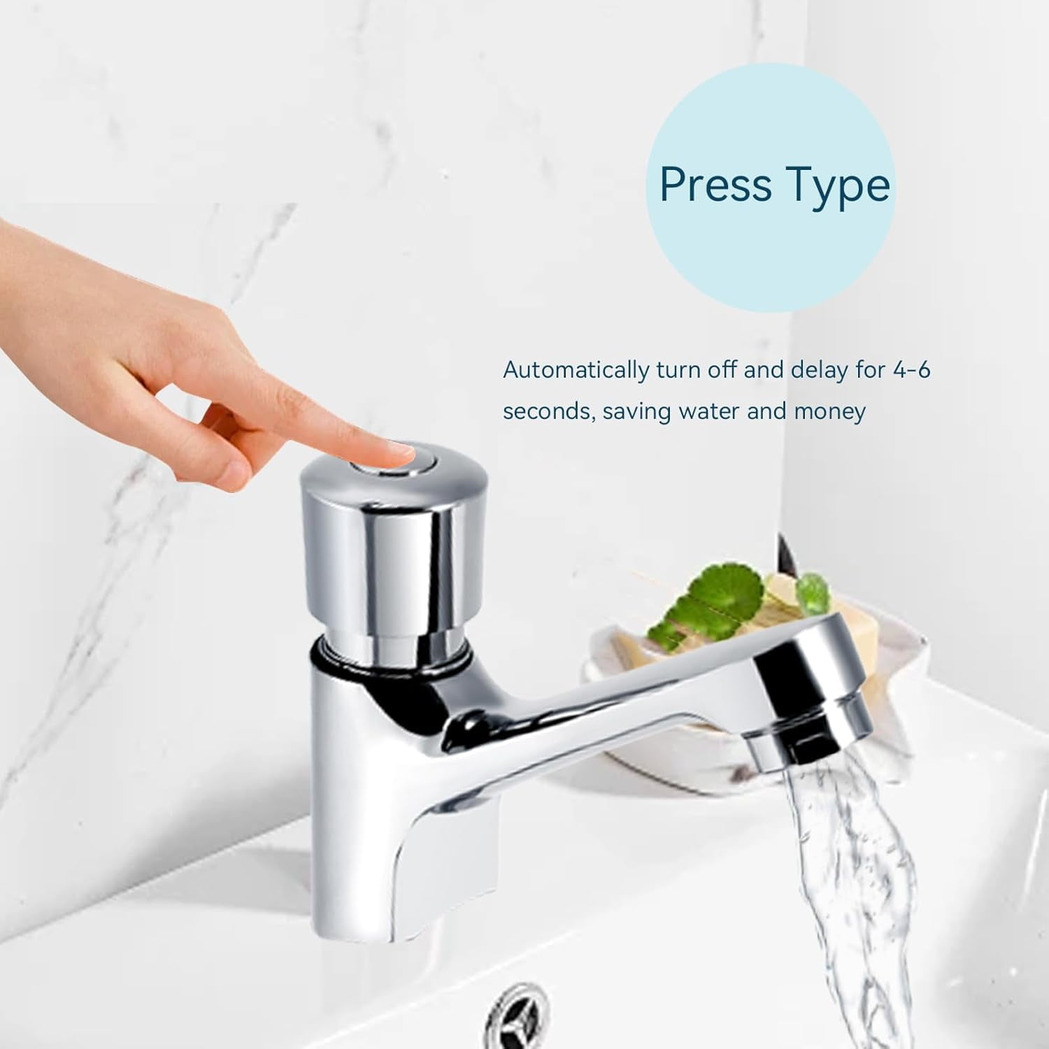 ABCISI Single Hole Bathroom Faucet, Face Basin Faucet for Bathroom Sink, Restroom Faucet, Cold Water Faucet for Home or Outdoor G1/2