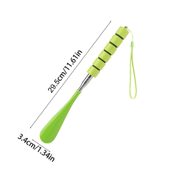 Rkxzt Stainless Steel Shoe Horn Stainless Steel Retractable Extendable Shoe Horn Adjustable 30 to 71cm Ergonomic Handle Non Slip Green Orange Blue Black