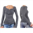 thumbnail image 3 of Blusa de Larga con Estampado de Hadas Grunge para Mujer, Estilo Otoño Y2k, con Cuello Cuadrado y Encaje, Estilo Vintage, Estilo Entallado. Gris L, 3 of 7