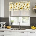 thumbnail image 5 of 2 Pack Valances for Windows, Yellow Sunflower Bees Window Valances for Living Room/Bedroom/Bathroom, Spring Summer Farmhouse Floral Light Filtering Kitchen Curtain Valance 60"W x18" L, 5 of 9