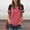Hot Pink, variant on Womens Casual Fashion Printed Crew Neck Short Sleeve Pullover T Shirt Striped Womens Shirt Womens Striped Tee Shirts Short Sleeve plus Size T Shirts Womens Tees Active Shirts Women Short Sleeve Ladies