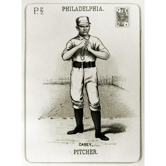 Dan Casey (1862-1943). / Joueur de Baseball Américain. Carte de Baseball de la Saison 1888 des Phillies de Philadelphie. Affiche Imprimée par (18 x 24)