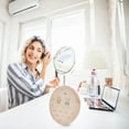 thumbnail image 5 of 92-Slot Flat Round Wooden Finger Rings Display Stands Ring Organizer Holder Tray with Velvet Inside Beige 26.2x1.75cm 1pc, 5 of 7