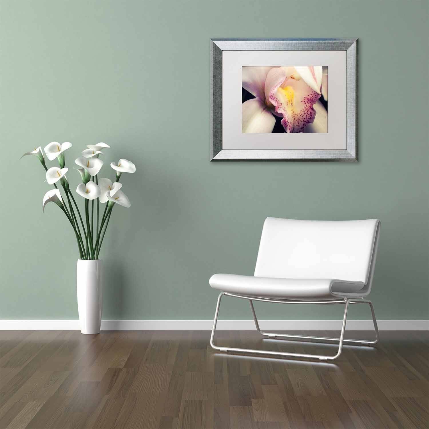 Trademark Fine Art 'Close-Up of Orchid' Canvas Art by PIPA Fine Art, White Matte, Silver Frame