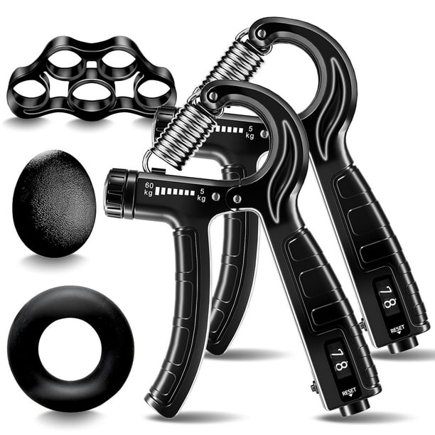 Juego de refuerzos Hand Gripper, ajustable de 5 a 60 kg con contador