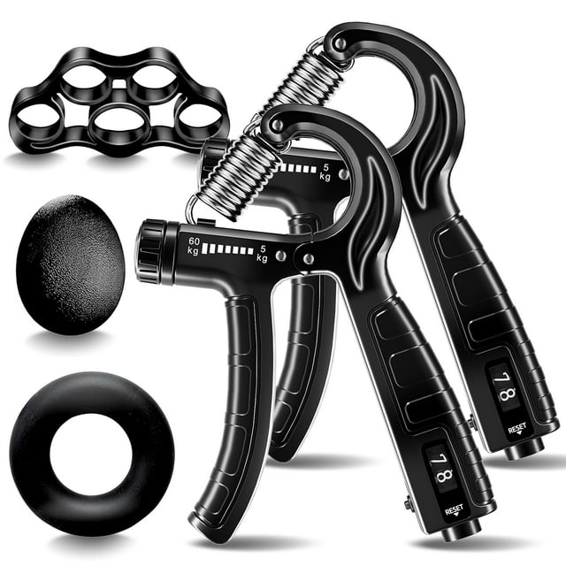 Juego de refuerzos Hand Gripper, ajustable de 5 a 60 kg con contador