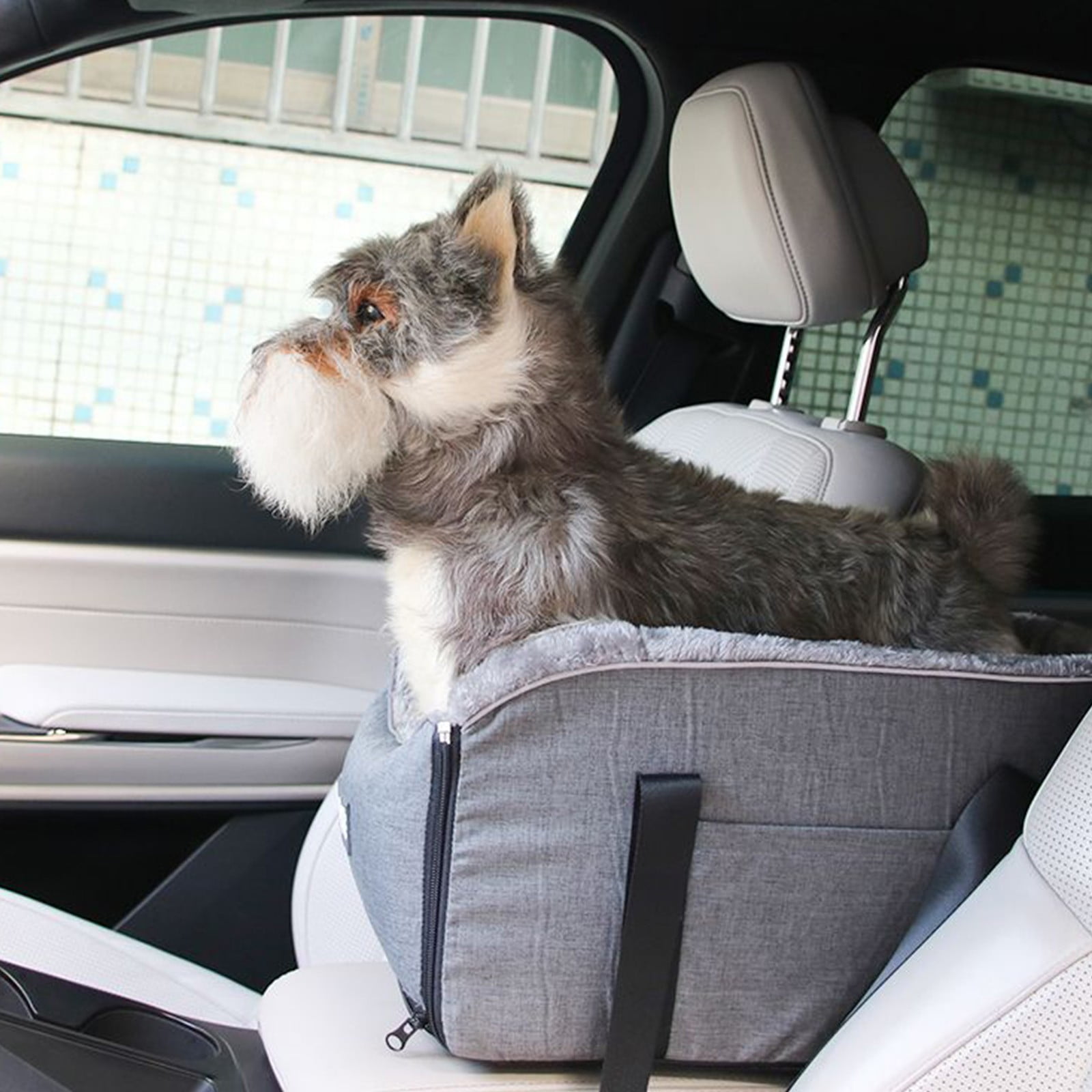 Tgbvmt Car Pet Carrier Center Console Cushion Bag Dog Travel Seat With Safety Strap Removable Lining Breathable Fabric For Small Pets Road Trip Outdoor Use Comfortable Design