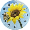 thumbnail image 5 of GZHJMY Butterfly Sunflower Wall Clock, 10" Silent Non Ticking Round Clock, Oil Painting Easy to Read Clock for Living Room Bedroom Bathroom Home Decor Holiday Gifts, 5 of 7