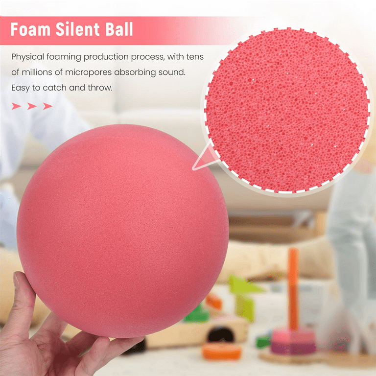 7-Inch Uncoated High Density Foam Ball -Foam Sports Balls for Kids and Easy  to Grasp Foam Silent Balls, A
