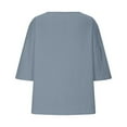 thumbnail image 3 of Sky Blue S WIZUTIZ Womens Blouse Holiday Saving Cotton Soft Casual Fashion Tee Short Sleeve Flowy Crew Neck T-shirt Plus Size Solid Shirts Comfy Cotton Blend Blouse Tshirt Linen Elegant Ladies Tops T, 3 of 5