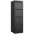 thumbnail image 3 of 4 Drawer Vertical File Cabinet with Lock, Metal Filing Cabinet with Adjustable Bar Hold, Office Vertical Files Cabinet for Home, Office, Letter, A4, Legal, File, Black, 3 of 9