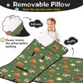 thumbnail image 3 of Football and Baseball Green Pattern Teens Toddler Nap Mat with Pillow, Sleeping Mat Bag for Preschool Daycare 59"x22", 3 of 6