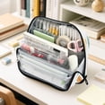 thumbnail image 6 of Standing Pencil Case with Base Large Capacity Stationery Pouch Pen Bag with Zipper for Women Men Small Watercolor Splashes and Dots, 6 of 7