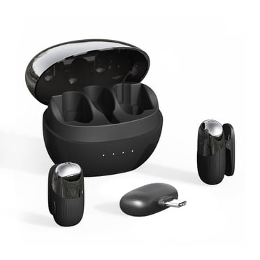 Graflsoa Microphone Lavalier Sans Fil Compact avec Étui de Chargement, Réduction de Bruit, Type-C, Plug & Play, Options Noir/blanc