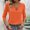 Orange, variant on ClodeEU Womens Tops 3/4 Length Sleeve Shirts,Keyhole Neck Detail Crew Neck Shirts,Cut Out Design Stretchy Tees Beige,Womens Plus S